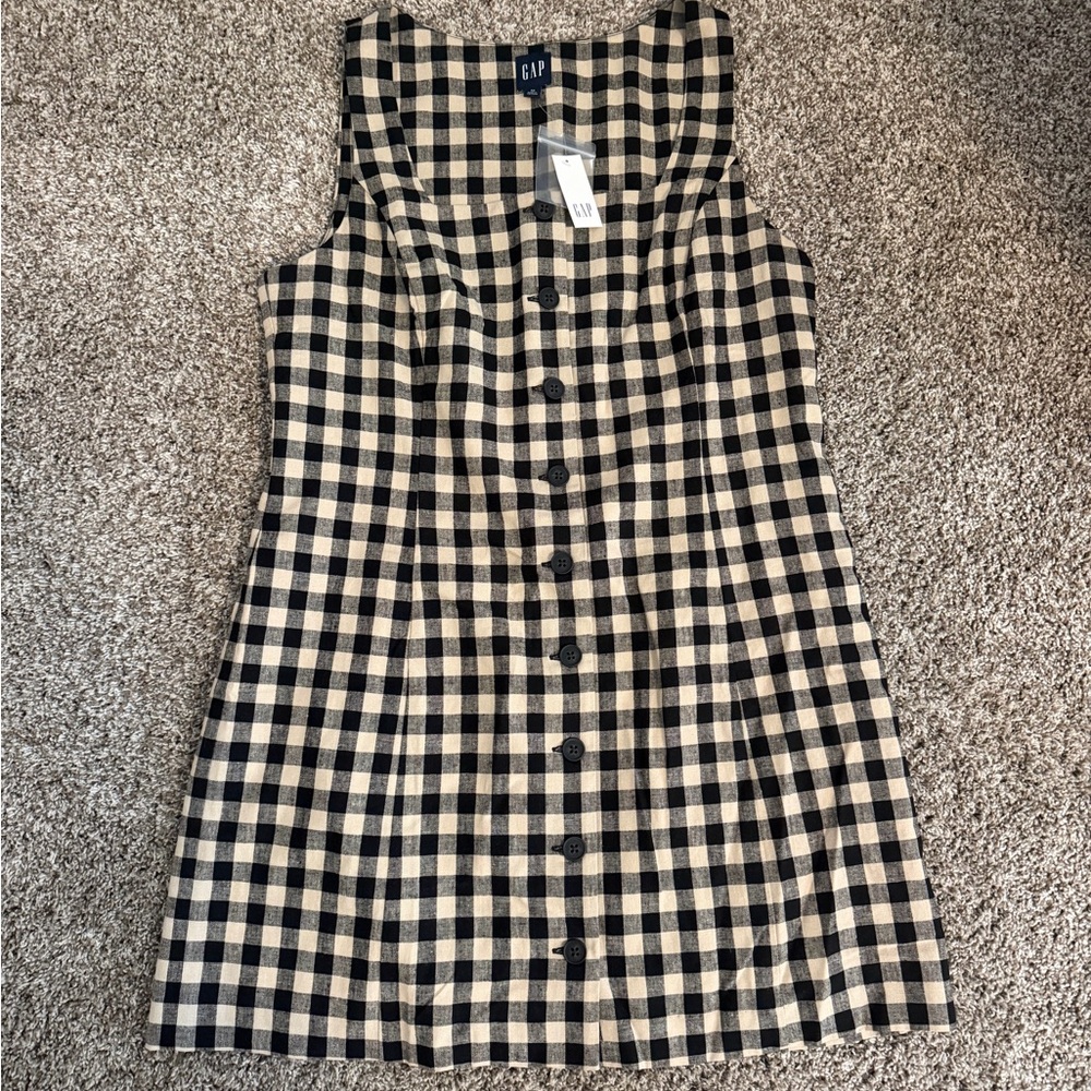 GAP Linen blend button front mini dress new with tags